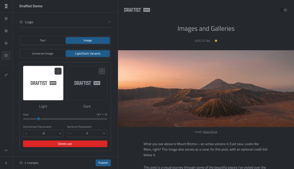Draftist site configurator interface